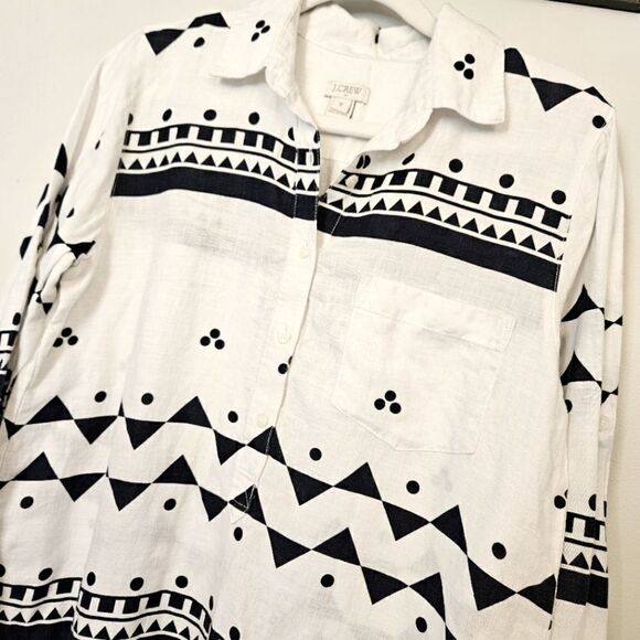 J. Crew Tribal Linen Shirt - Picture 4 of 6